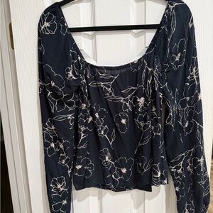 Billabong Midnight Blue Floral Blouse